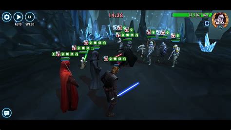 During Scout Trooper's turn, Imperial Trooper allies gain Potency Up for 1 turn. Imperial Remnant allies gain Offense Up for 1 turn. SPECIAL 1: Imperial Precision (Cooldown: 3) Final Text: Deal Physical damage to target enemy, dispel all buffs on them, and inflict Speed Down for 2 turns. If Scout Trooper had Accuracy Up, this Speed Down can't ...